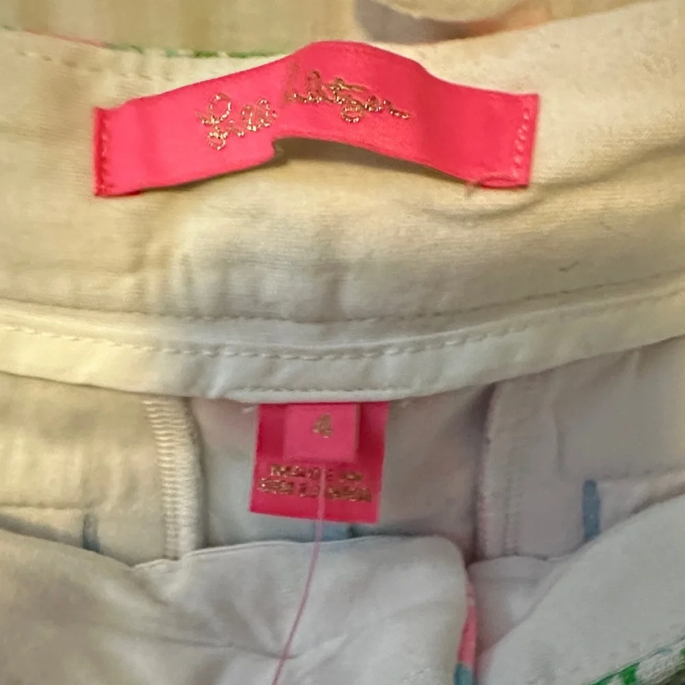 Lilly Pulitzer High Waist Floral Shorts - Pink and Green - Picture 5 of 5